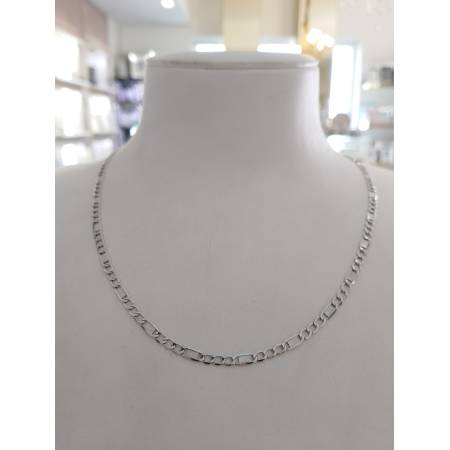 COLLANA ORO BIANCO 18 Karati 750% Uomo Donna Maglia Catena Con Piastrine Collier