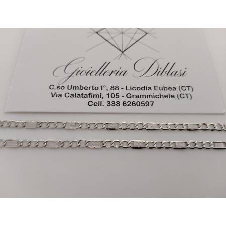 COLLANA ORO BIANCO 18 Karati 750% Uomo Donna Maglia Catena Con Piastrine Collier