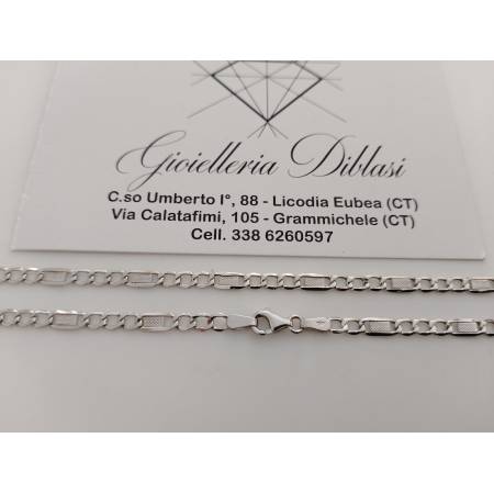 COLLANA ORO BIANCO 18 Karati 750% Uomo Donna Maglia Catena Con Piastrine Collier
