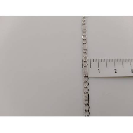 COLLANA ORO BIANCO 18 Karati 750% Uomo Donna Maglia Catena Con Piastrine Collier