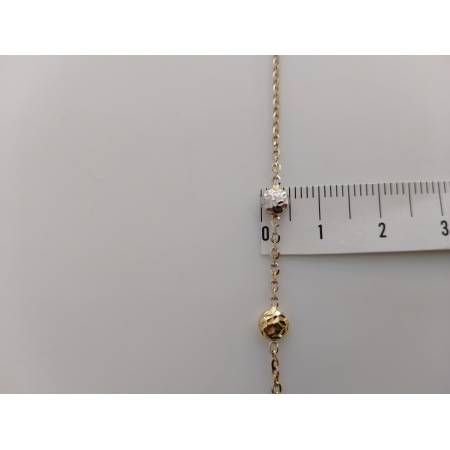 COLLANA Donna ORO GIALLO BIANCO ROSSO 18 Karati 750% CON PENDENTI Diamantati