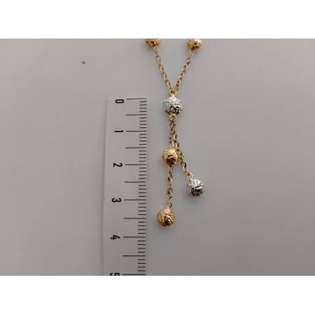 COLLANA Donna ORO GIALLO BIANCO ROSSO 18 Karati 750% CON PENDENTI Diamantati