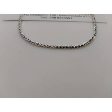 COLLANA In ORO BIANCO Uomo Donna Unisex 18 Karati 750%/1000 Maglia Catena SPIGA