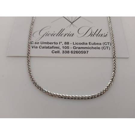 COLLANA In ORO BIANCO Uomo Donna Unisex 18 Karati 750%/1000 Maglia Catena SPIGA
