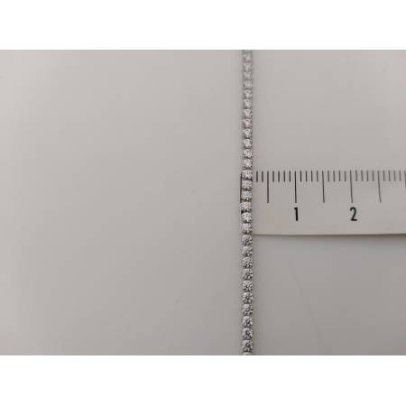 COLLANA Donna ORO BIANCO 18 Karati 750/1000 TENNIS Con Zaffiri Bianchi Girocollo