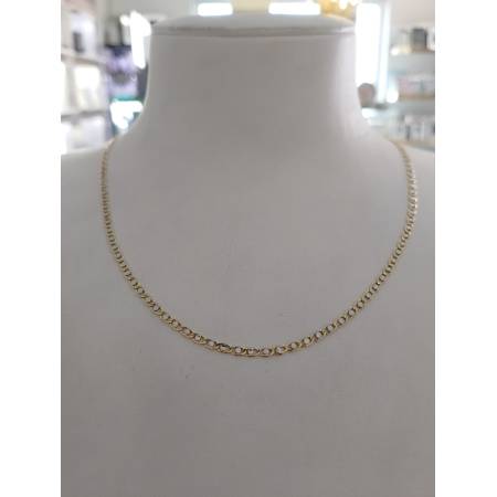 COLLANA Collier CATENA Girocollo ORO 18 KT 750% GIALLO BIANCO Maglia Uomo Donna