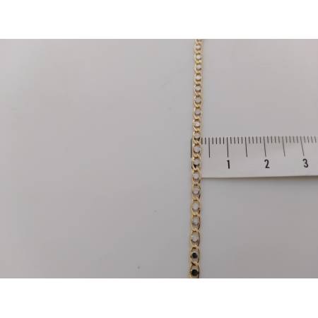 COLLANA Collier CATENA Girocollo ORO 18 KT 750% GIALLO BIANCO Maglia Uomo Donna