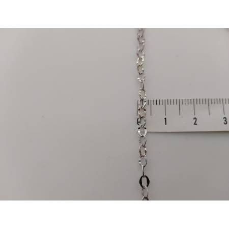 COLLANA Donna ORO BIANCO 18 Karati 750% Maglia CATENA Lavorata GIROCOLLO Collier