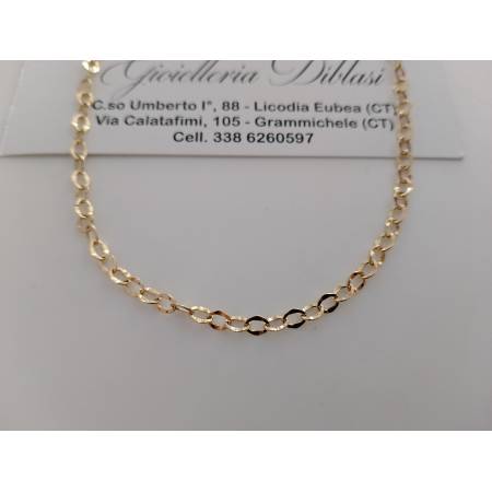 COLLANA Donna ORO GIALLO 18 Karati 750% Maglia CATENA Lavorata GIROCOLLO Collier