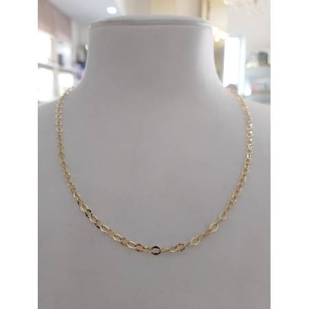 COLLANA Donna ORO GIALLO 18 Karati 750% Maglia CATENA Lavorata GIROCOLLO Collier