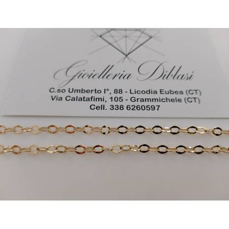 COLLANA Donna ORO GIALLO 18 Karati 750% Maglia CATENA Lavorata GIROCOLLO Collier