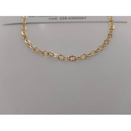 COLLANA Donna ORO GIALLO 18 Karati 750% Maglia CATENA Lavorata GIROCOLLO Collier