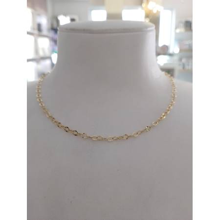 COLLANA Donna ORO GIALLO 18 Karati 750% Maglia CATENA Lavorata GIROCOLLO Collier