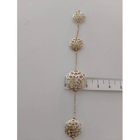 BRACCIALE Donna 18 Karati 750% ORO GIALLO BIANCO Maglia Bicolore Brillantinata