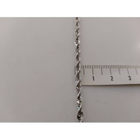 BRACCIALE In ORO BIANCO 18 Karati 750% Donna Maglia CORDA Fune Intrecciata Lenta