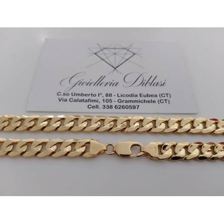 COLLANA Uomo In ORO GIALLO 18 Karati 750/1000 Collier Catena Grumetta Girocollo