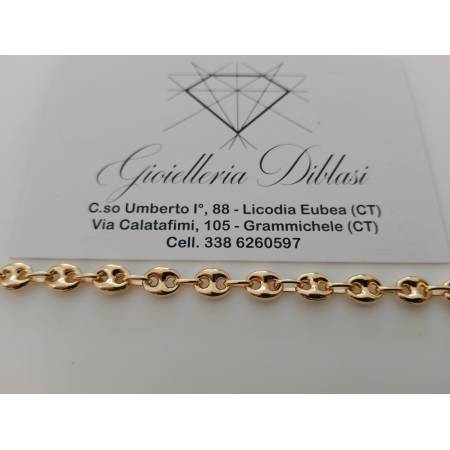 BRACCIALE Uomo Donna Unisex In ORO GIALLO 18 Karati 750% Catena Maglia MARINARA