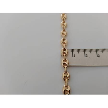 BRACCIALE Uomo Donna Unisex In ORO GIALLO 18 Karati 750% Catena Maglia MARINARA