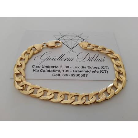 BRACCIALE Uomo Donna Unisex ORO GIALLO 18 Karati 750/1000 Maglia Catena GRUMETTA