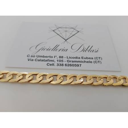 BRACCIALE Uomo Donna Unisex ORO GIALLO 18 Karati 750/1000 Maglia Catena GRUMETTA