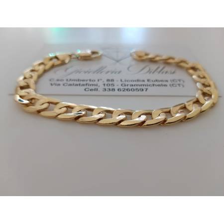 BRACCIALE Uomo Donna Unisex ORO GIALLO 18 Karati 750/1000 Maglia Catena GRUMETTA