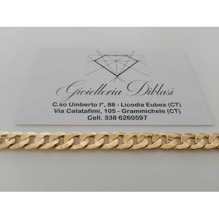 BRACCIALE Uomo Donna Unisex ORO GIALLO 18 Karati 750/1000 Maglia Catena GRUMETTA