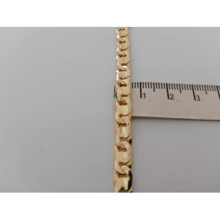 BRACCIALE Uomo Donna Unisex ORO GIALLO 18 Karati 750/1000 Maglia CATENA Piatta