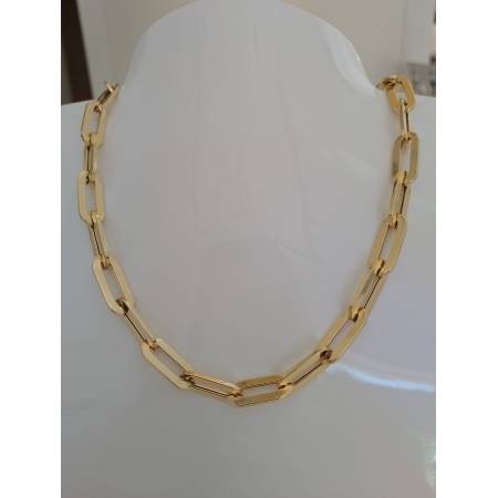 COLLANA Donna ORO GIALLO 18 Karati 750% Maglia CATENA Lucida Collier GIROCOLLO