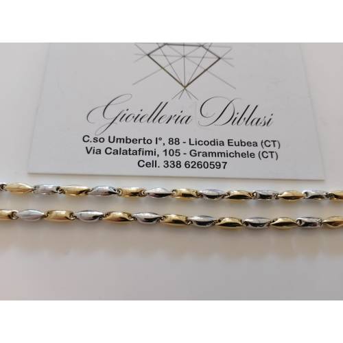 COLLANA ORO Bicolore GIALLO BIANCO 18...