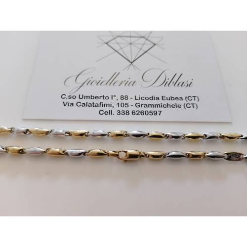 COLLANA ORO Bicolore GIALLO BIANCO 18...
