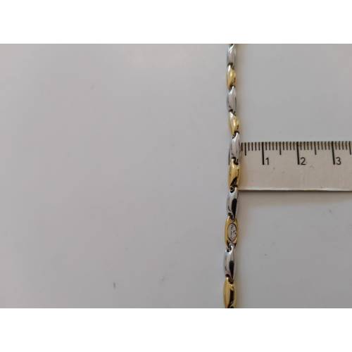 COLLANA ORO Bicolore GIALLO BIANCO 18...