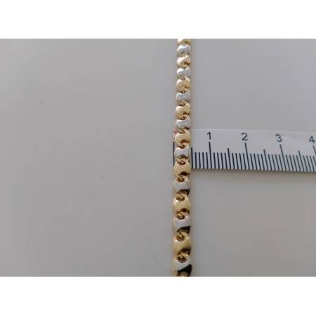 COLLANA Alternata In ORO Bicolore GIALLO BIANCO 18 Karati 750% Uomo Donna Maglia