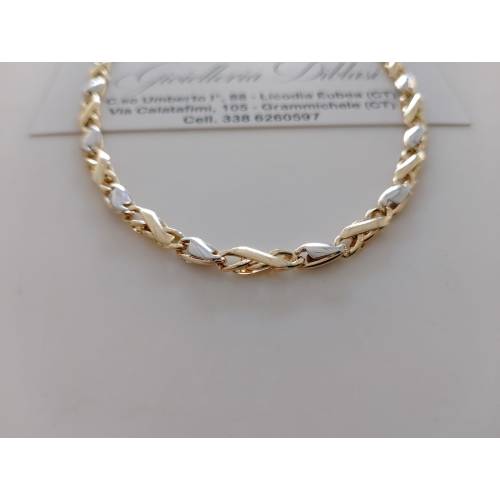 COLLANA ORO Bicolore GIALLO BIANCO 18...