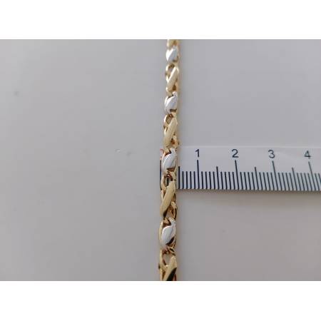 COLLANA ORO Bicolore GIALLO BIANCO 18 Karati 750% Uomo Donna Collier Girocollo