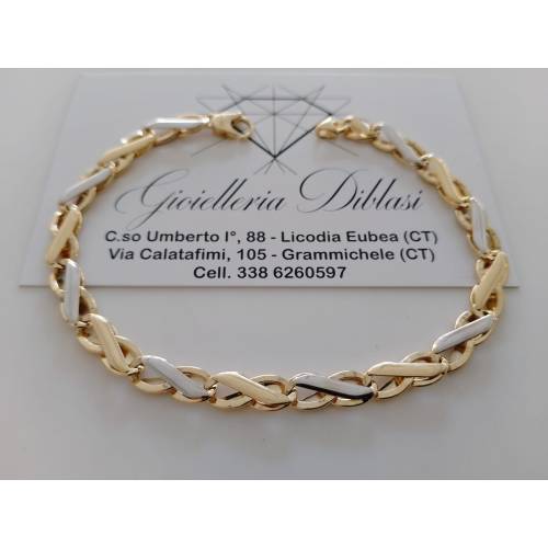 BRACCIALE Bicolore Maglia Alternata...