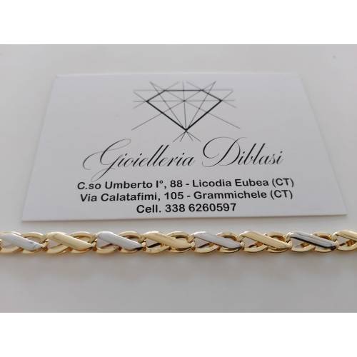 BRACCIALE Bicolore Maglia Alternata...