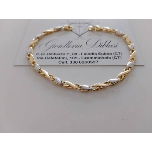 BRACCIALE Bicolore Maglia Alternata...