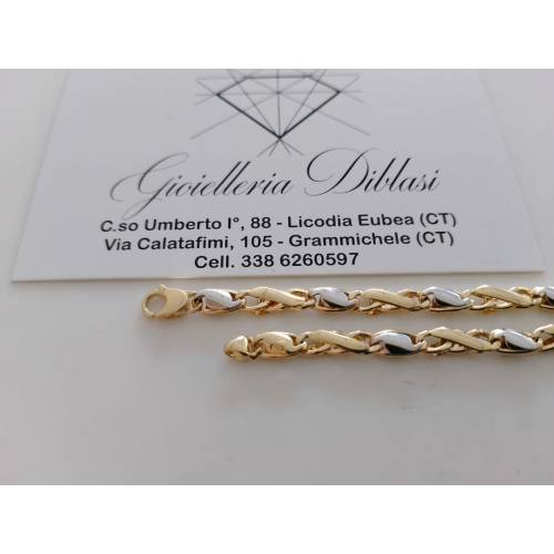 BRACCIALE Bicolore Maglia Alternata...