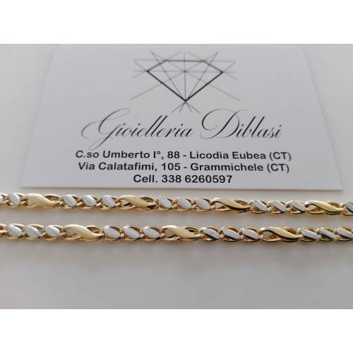 COLLANA Uomo Donna ORO Bicolore 18...