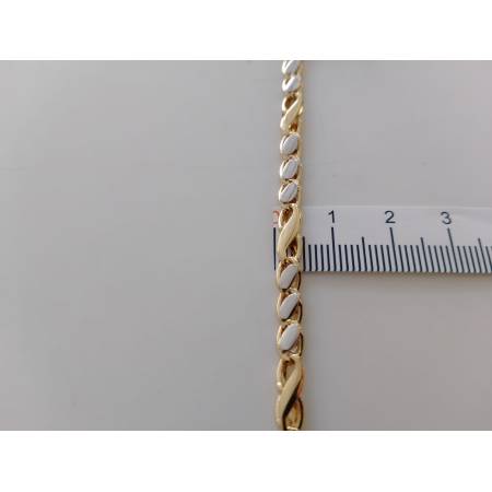 COLLANA Uomo Donna ORO Bicolore 18 Karati 750% GIALLO E BIANCO Collier GIROCOLLO