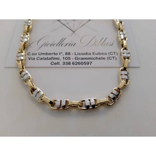 COLLANA Uomo Donna ORO Bicolore 18...