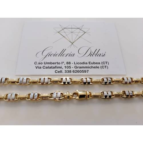 COLLANA Uomo Donna ORO Bicolore 18...