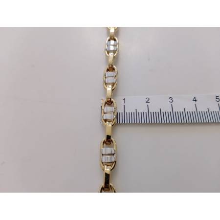 COLLANA Uomo Donna ORO Bicolore 18 Karati 750% GIALLO E BIANCO Collier GIROCOLLO