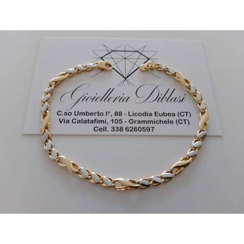 BRACCIALE ORO Maglia Bicolore GIALLO...