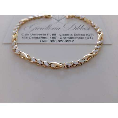 BRACCIALE ORO Maglia Bicolore GIALLO...