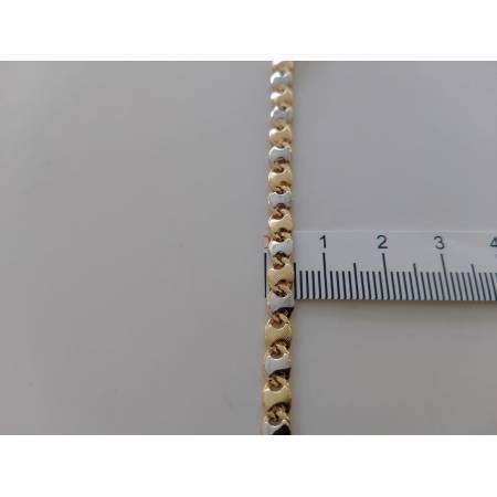 BRACCIALE In ORO Bicolore GIALLO BIANCO 18 Karati 750% Uomo Donna Maglia CATENA