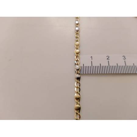 BRACCIALE In ORO 18 Karati 750% Uomo Donna Bicolore GIALLO BIANCO Maglia Catena