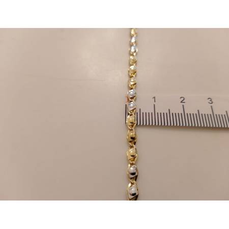 BRACCIALE In ORO 18 Karati 750% Uomo Donna Bicolore GIALLO BIANCO Maglia Catena