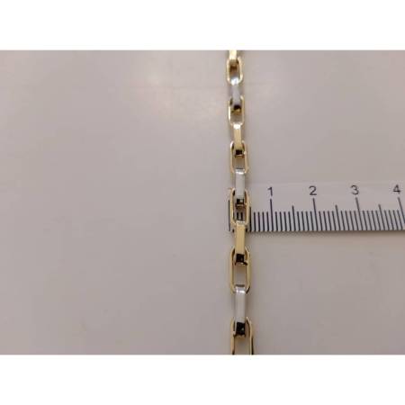 COLLANA Collier CATENA Girocollo ORO 18 KT 750% GIALLO BIANCO Maglia Uomo Donna