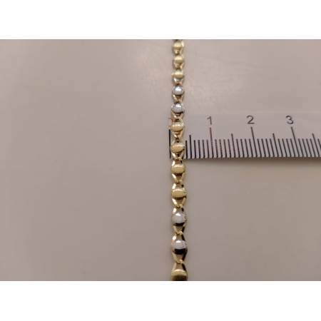 COLLANA GIROCOLLO Uomo Donna ORO GIALLO BIANCO 18 KT 750% Maglia Bicolor Collier